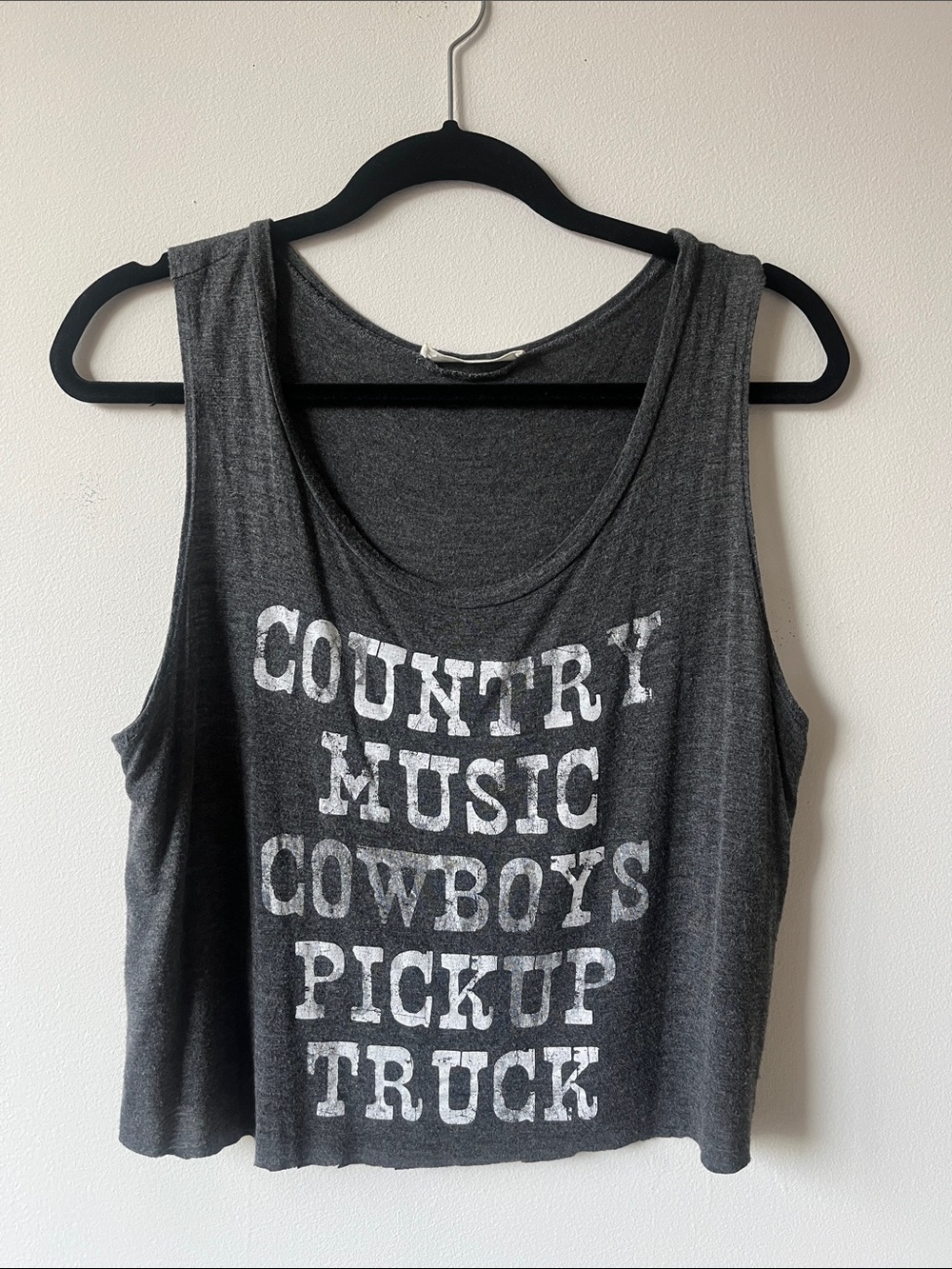 It Closet Charcoal Gray Graphic Country Music Tank